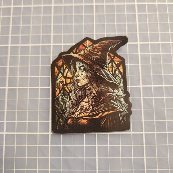 10 for $10 Sticker Stained Glass Gothic Witch Beautiful Details - Picture 1 of 3